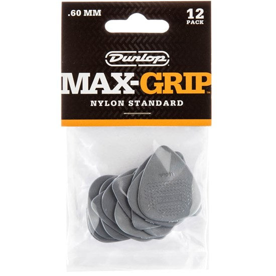 Jim Dunlop .60mm Max Grip Nylon Standard Guitar Picks (12 Pack)