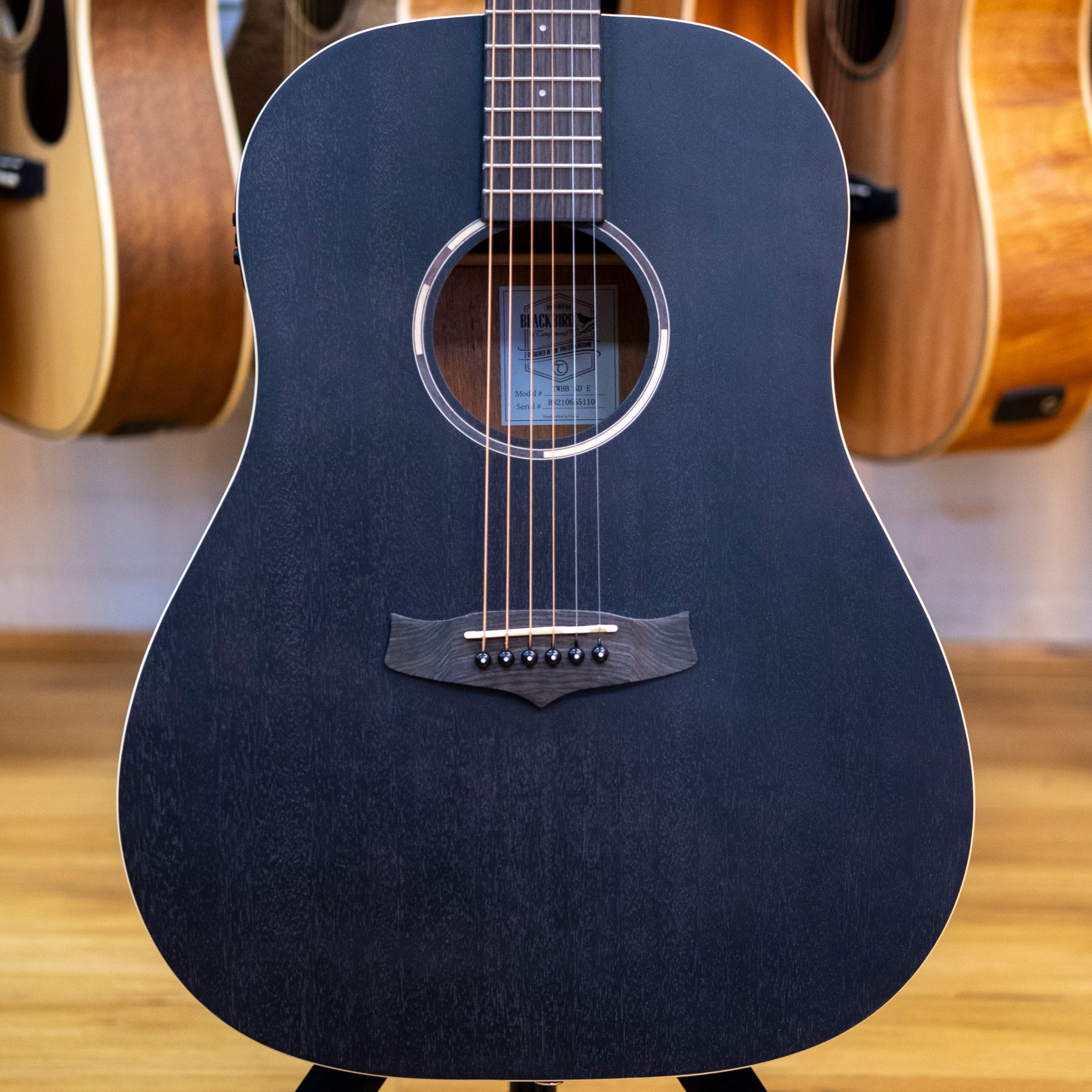 Tanglewood Blackbird Sloped Shoulder Acoustic Electric Guitar (Smokestack Black Satin)
