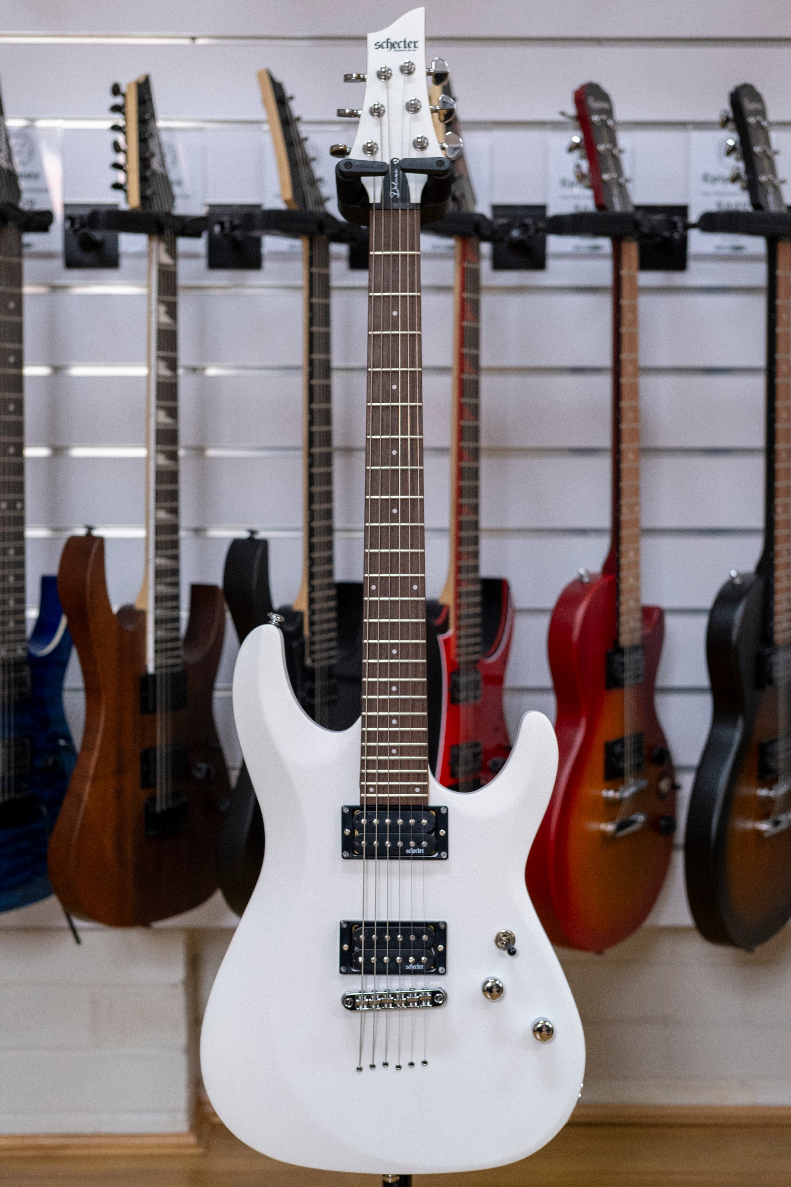 Schecter C-6 Deluxe Electric Guitar (Satin White)