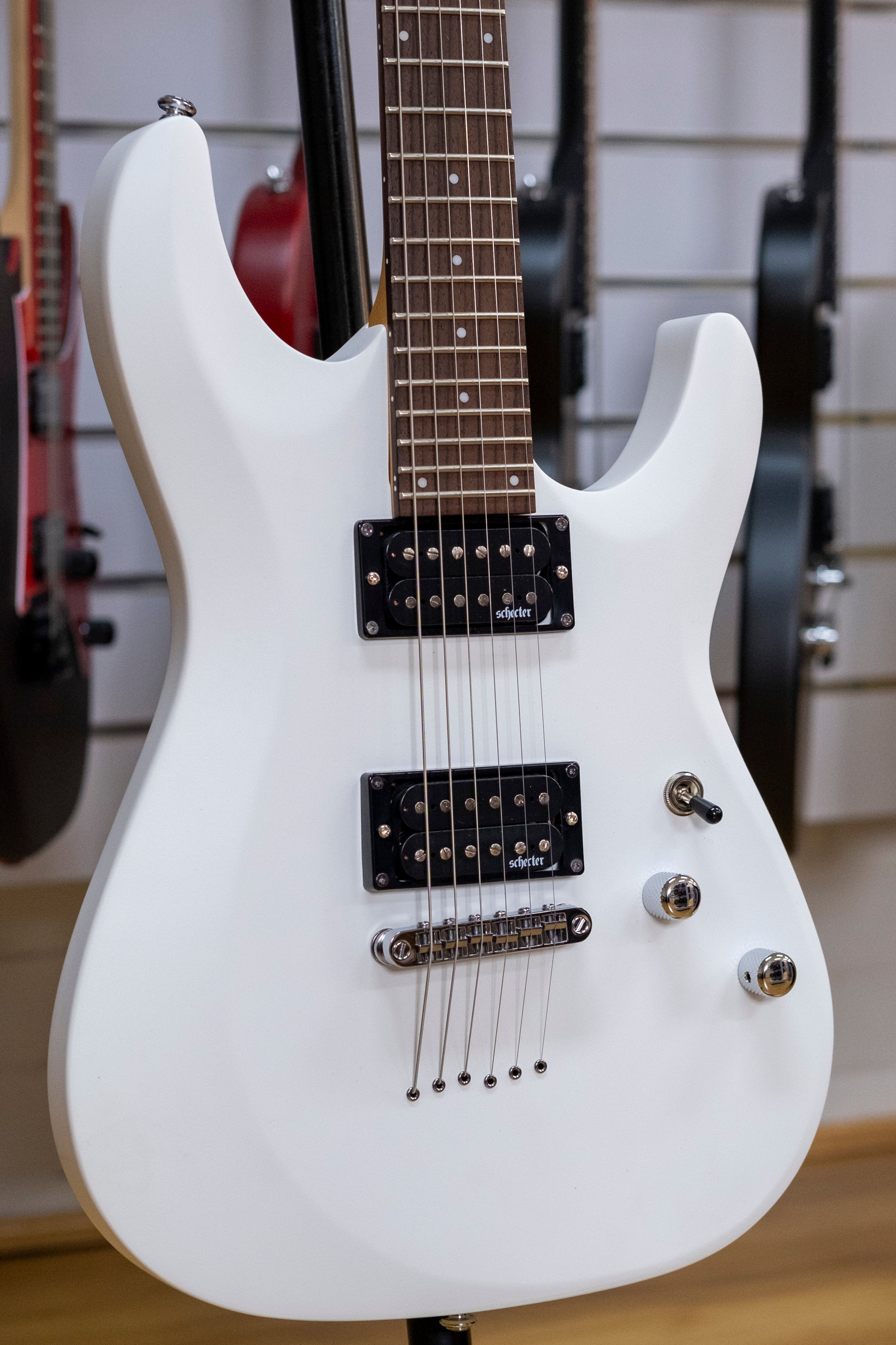 Schecter C-6 Deluxe Electric Guitar (Satin White)