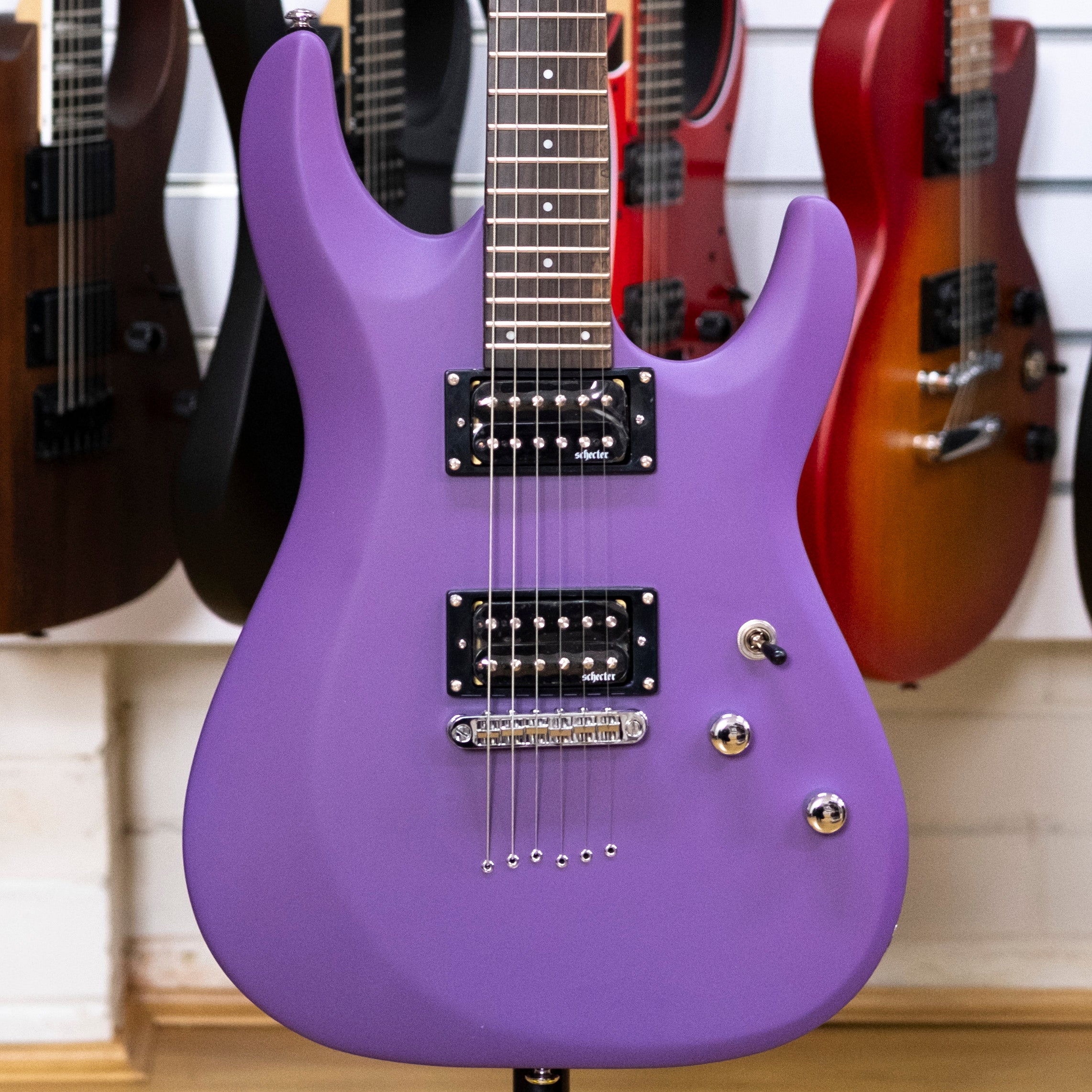 Schecter C-6 Deluxe Electric Guitar (Satin Purple)