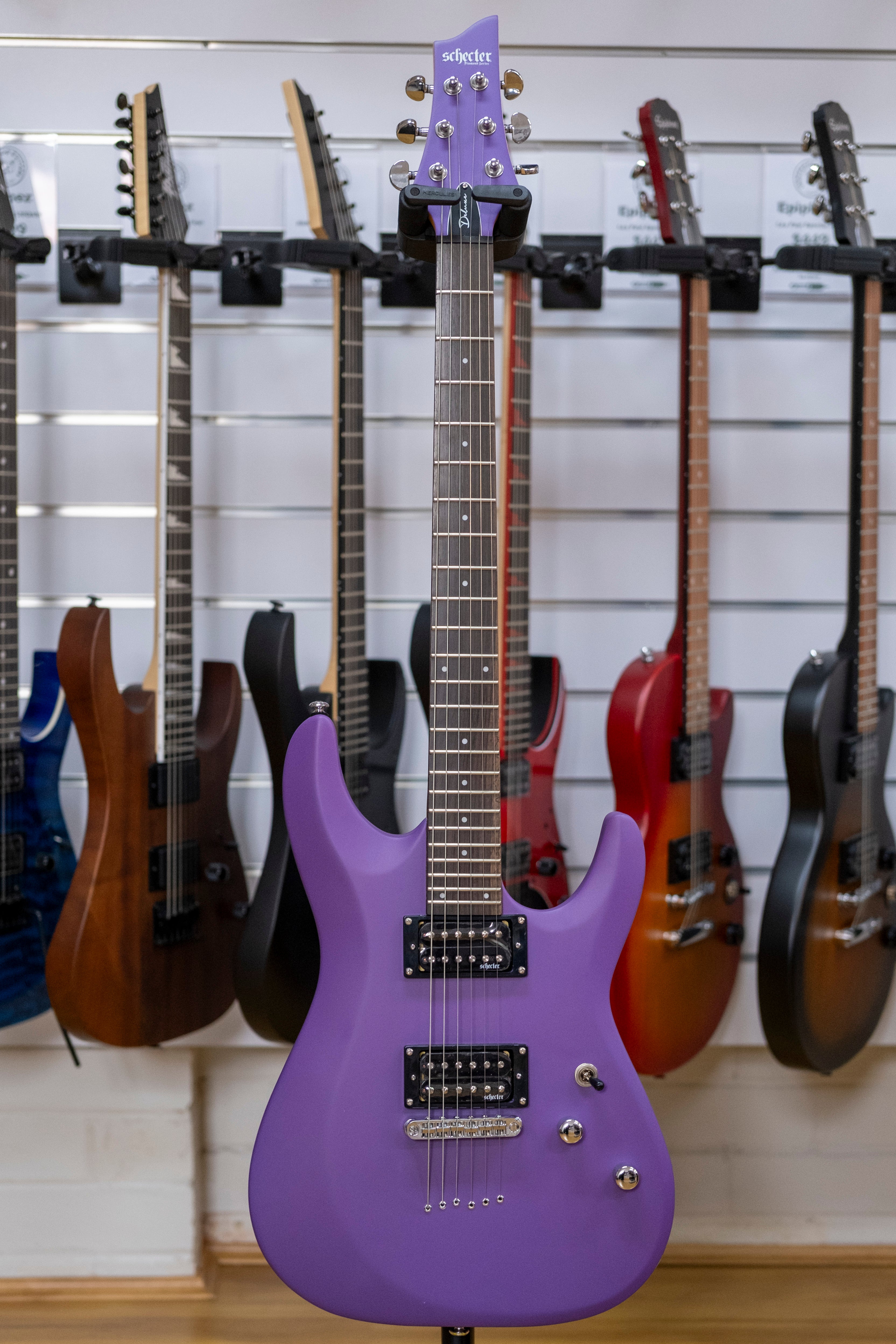 Schecter C-6 Deluxe Electric Guitar (Satin Purple)