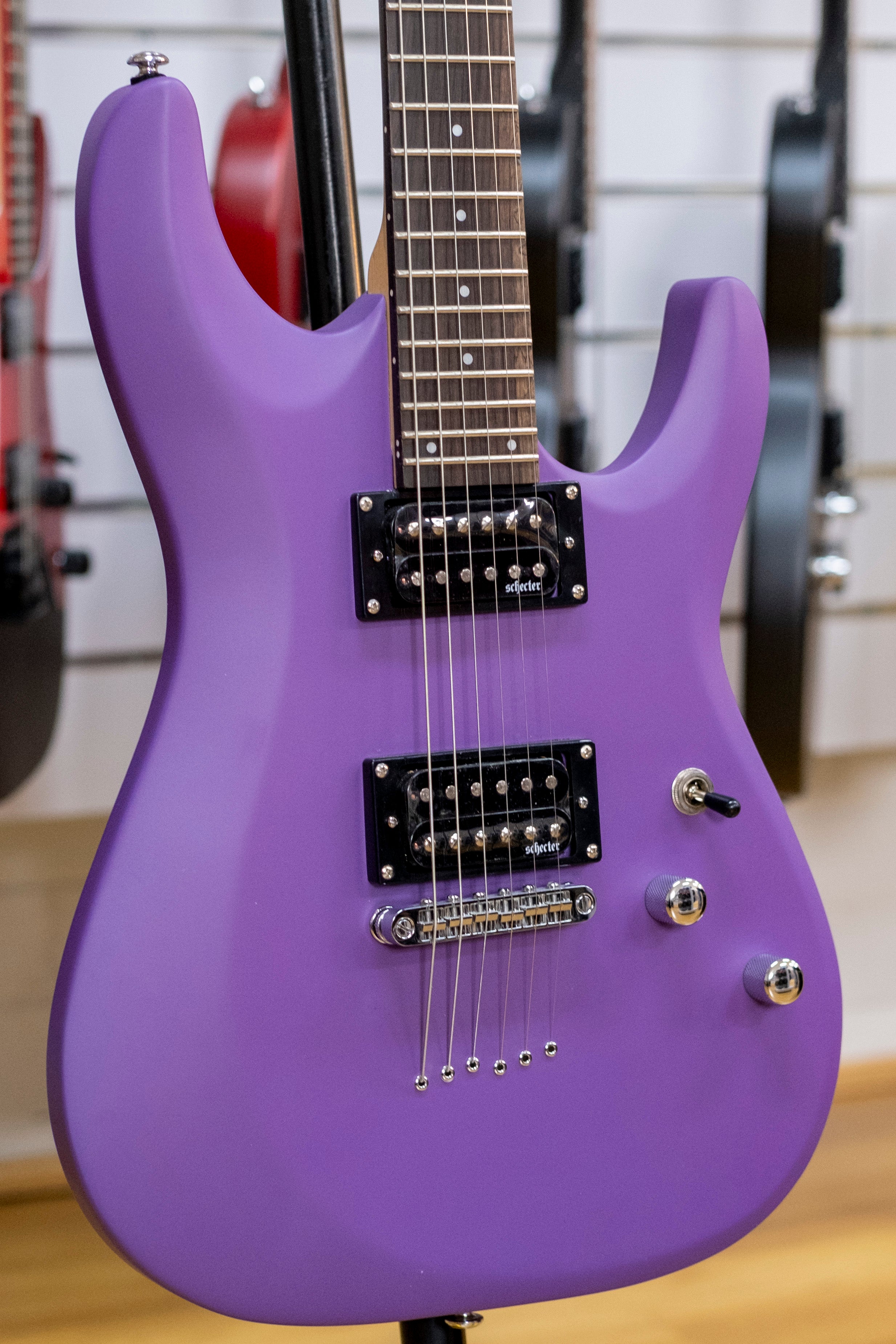 Schecter C-6 Deluxe Electric Guitar (Satin Purple)