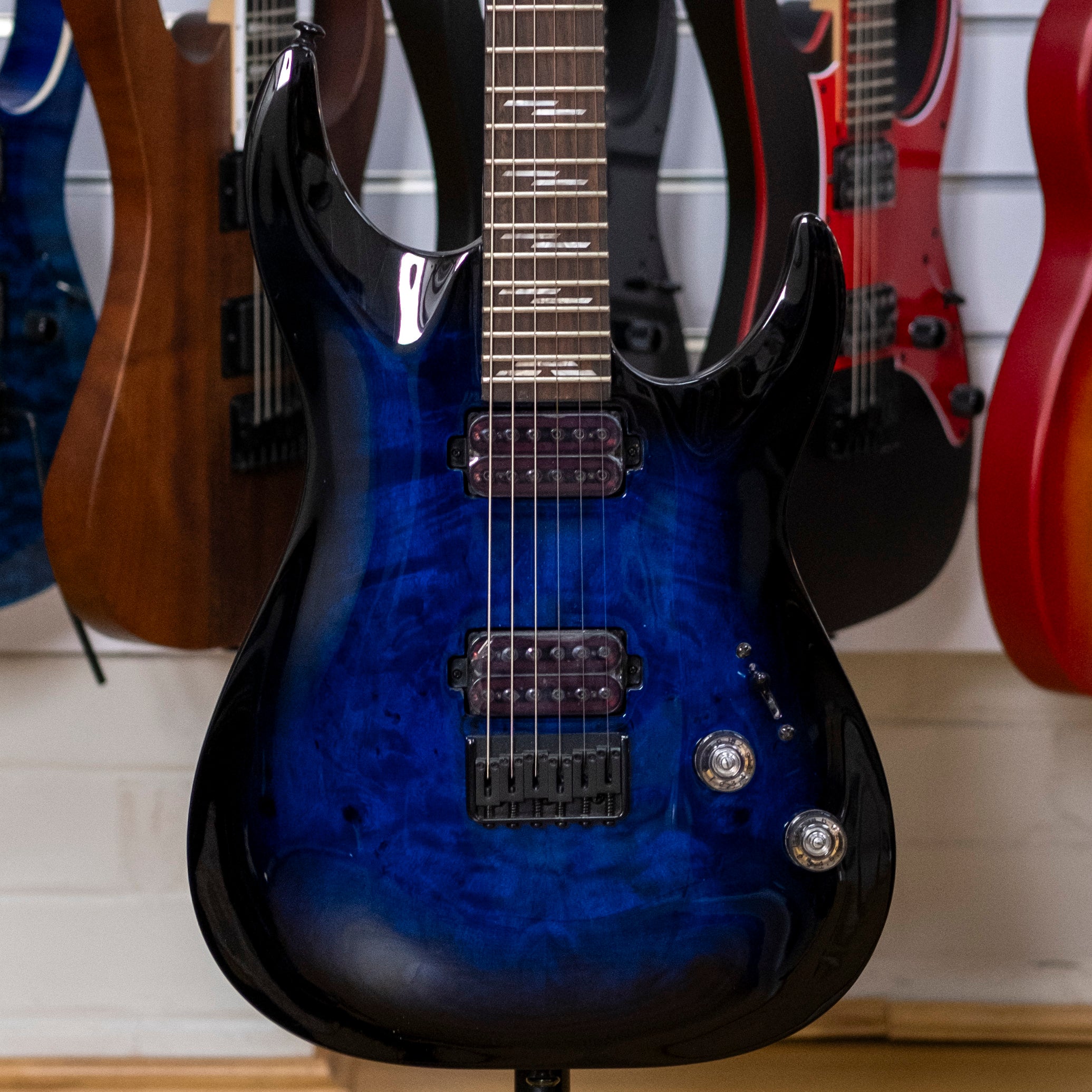 Schecter Omen Elite-6 Electric Guitar (See Thru Blue Burst)