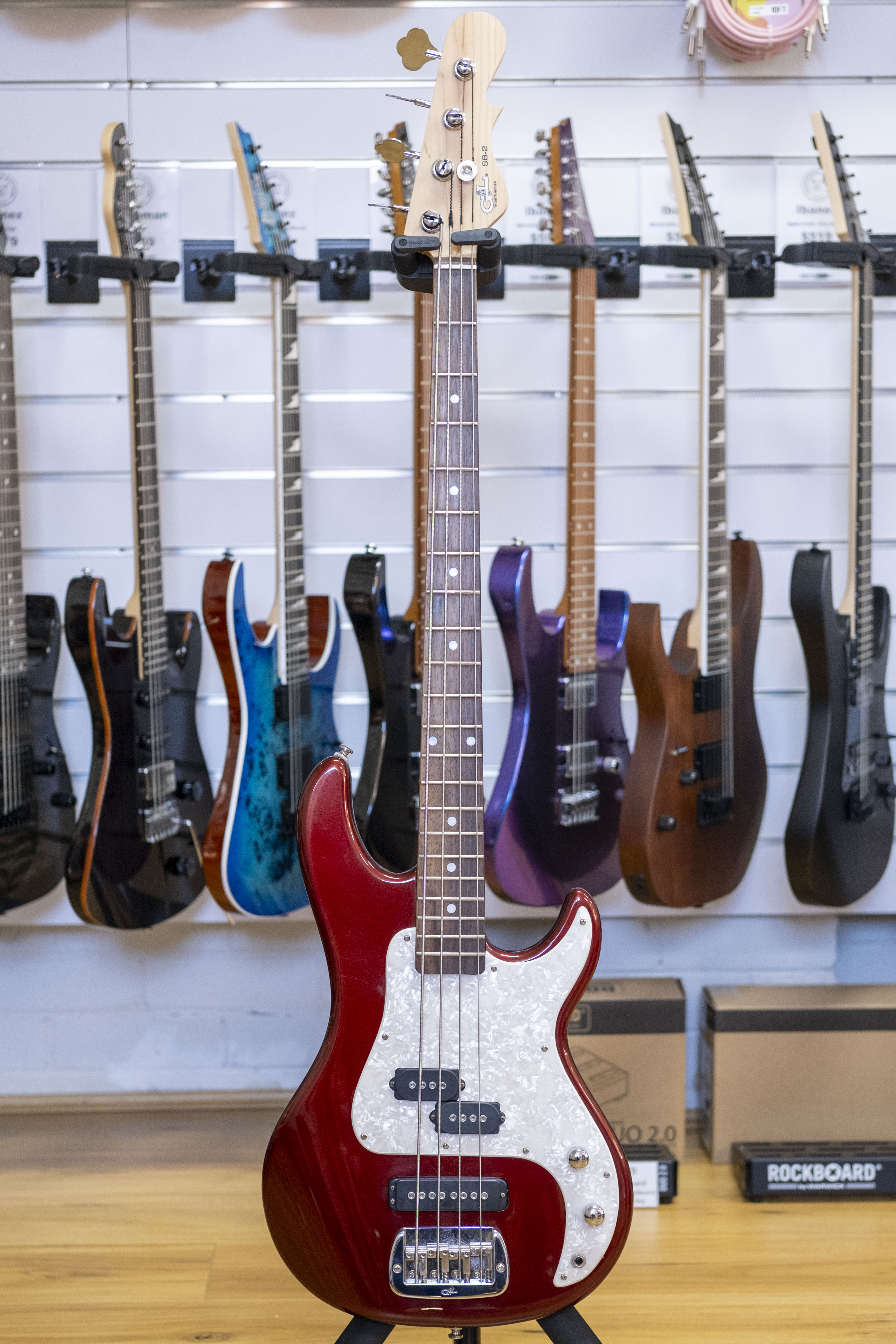 2008 G&L Tribute Series SB-2 Bass Guitar (Bordeaux Red)