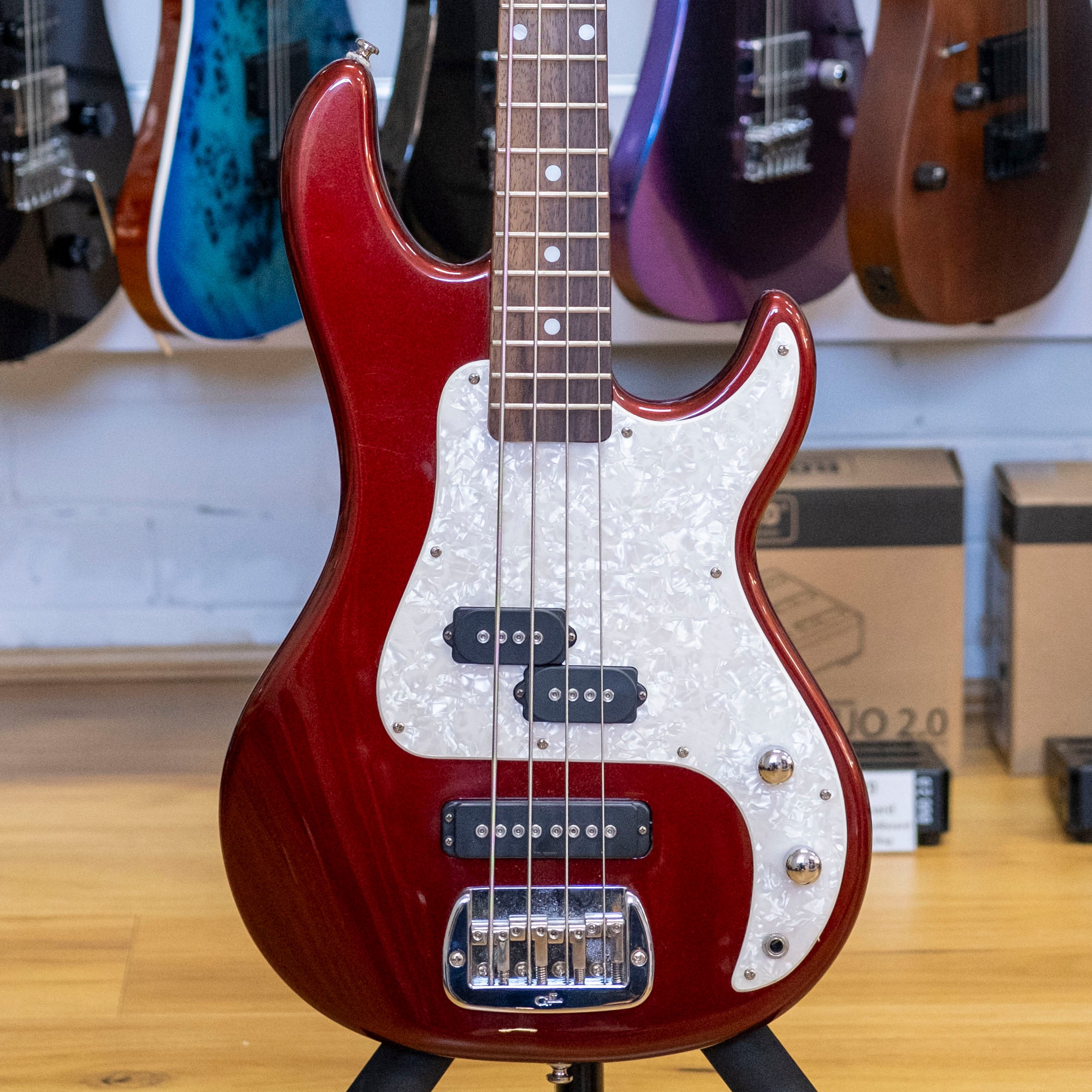 2008 G&L Tribute Series SB-2 Bass Guitar (Bordeaux Red)