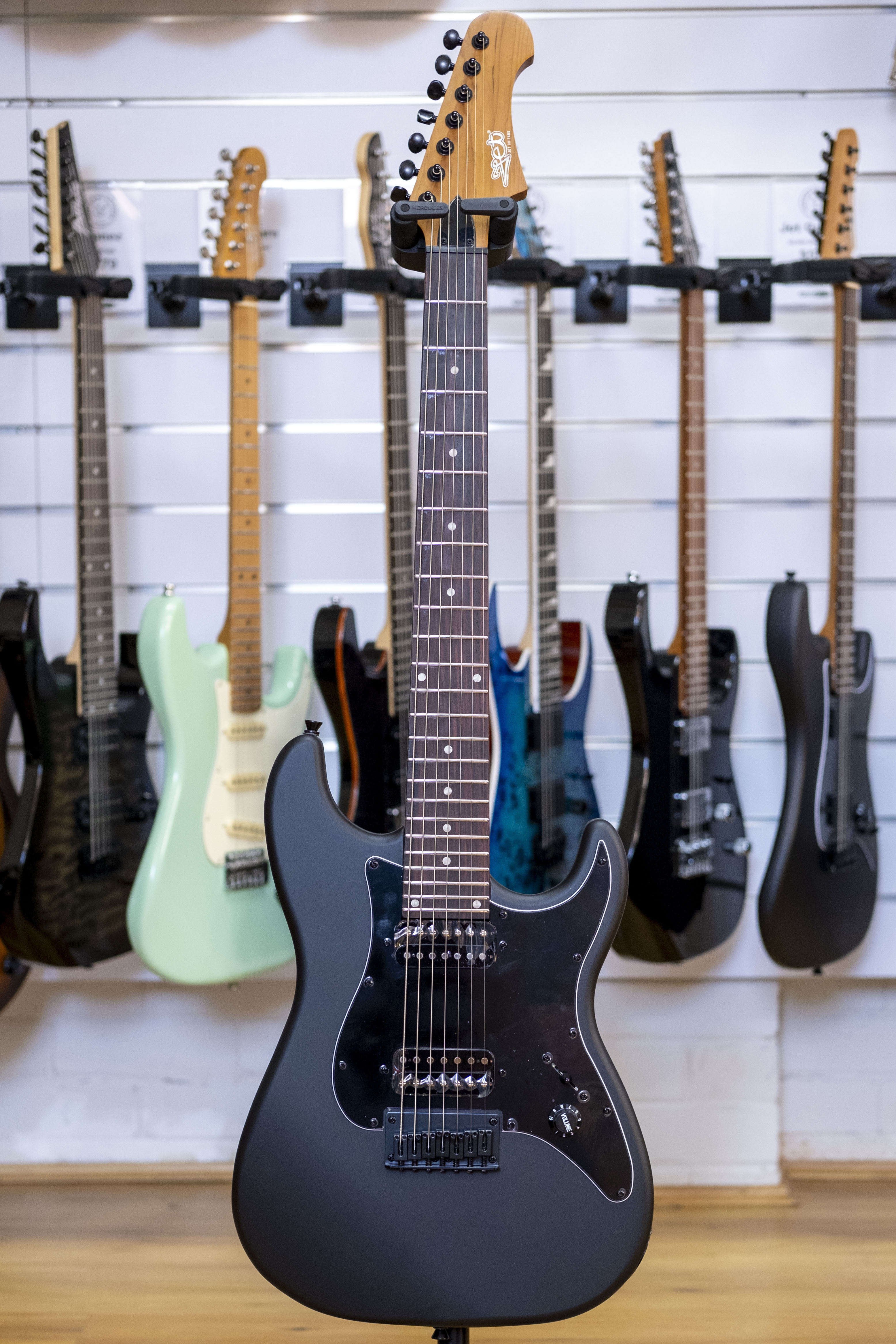 Jet Guitars JS-407 7-String Electric Guitar (Matte Black)