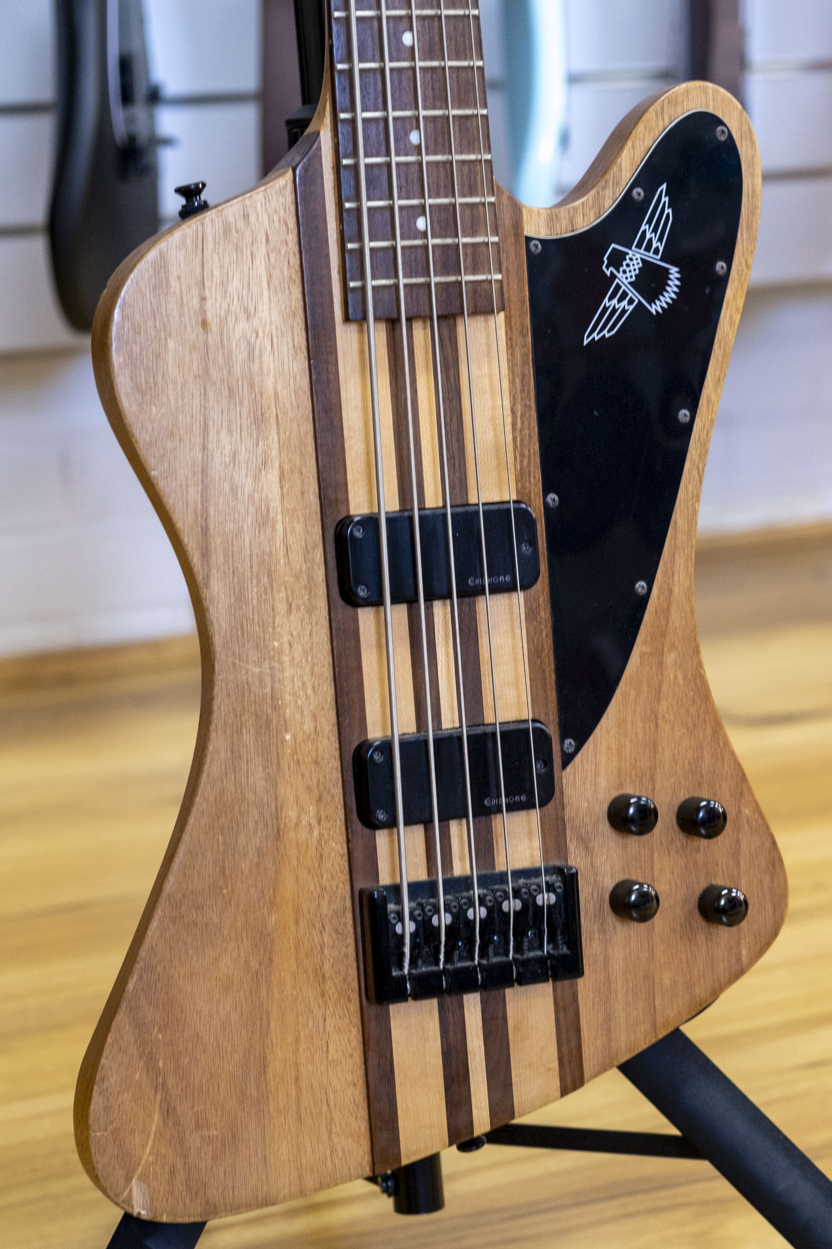 2009 Epiphone T-Bird Pro 5 Thunderbird 5-String Bass Guitar (Natural Oil)