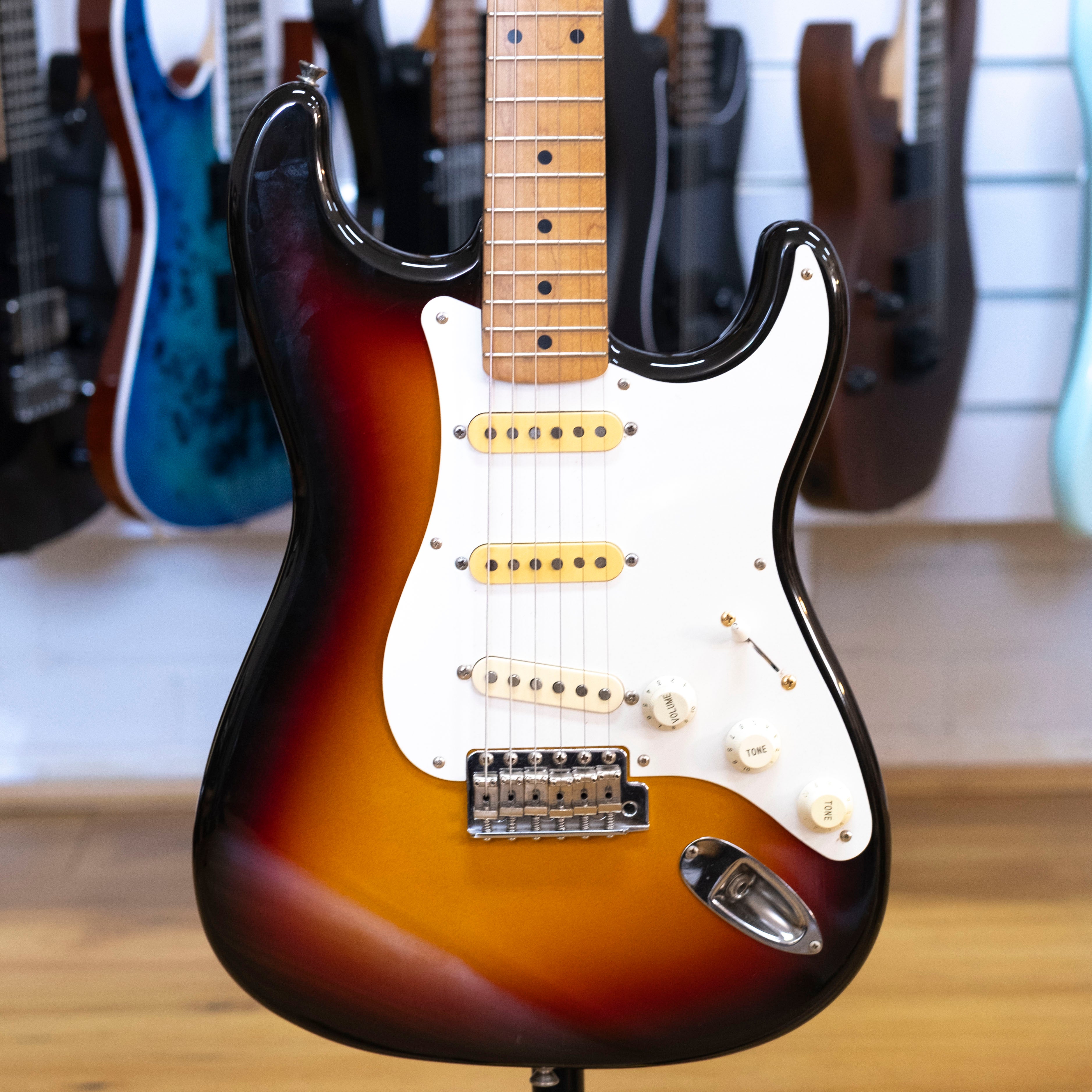 1994 Squier by Fender Silver Series Stratocaster (3-Tone Sunburst)