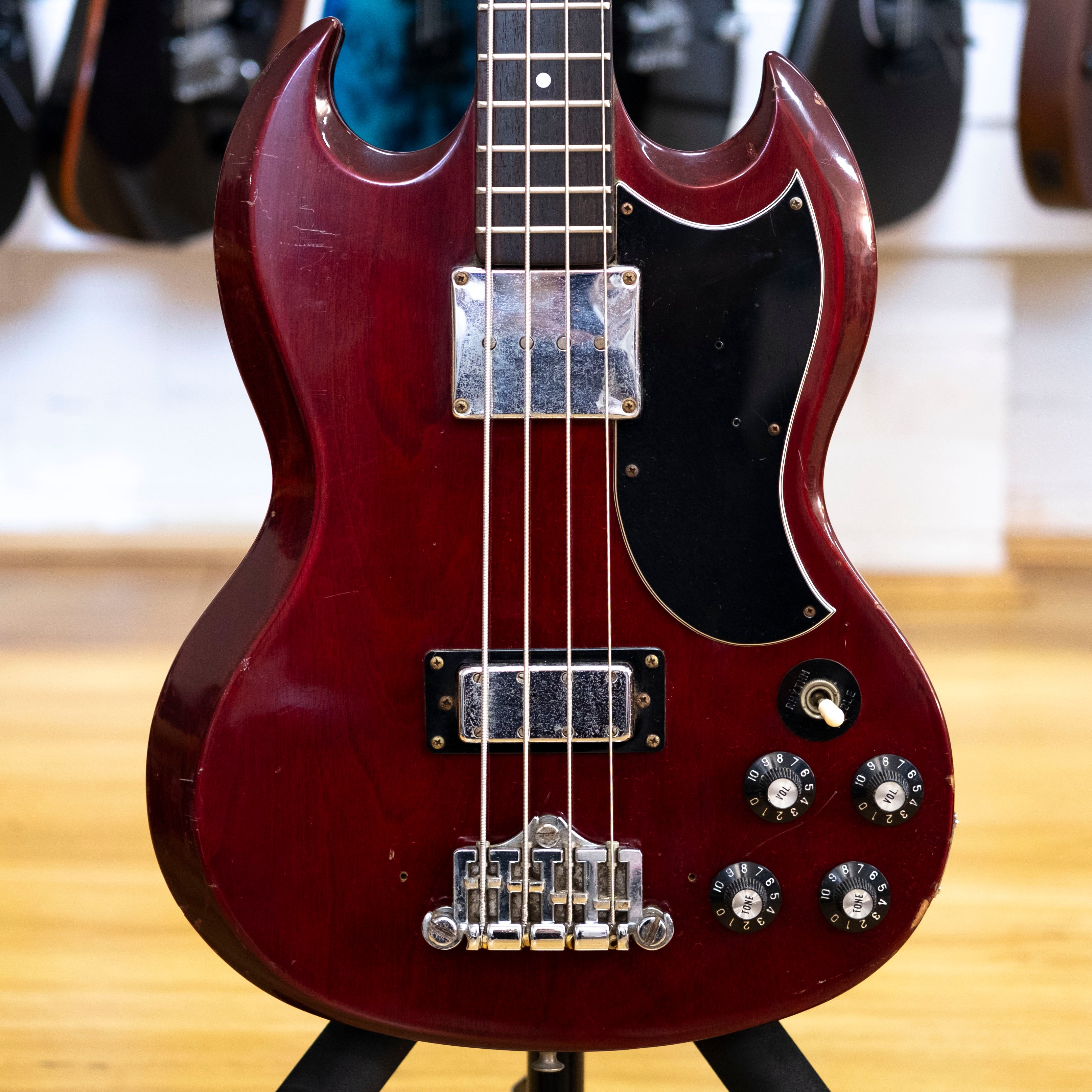 1977 Greco EB-500 'SG' Style Bass Guitar (Cherry)