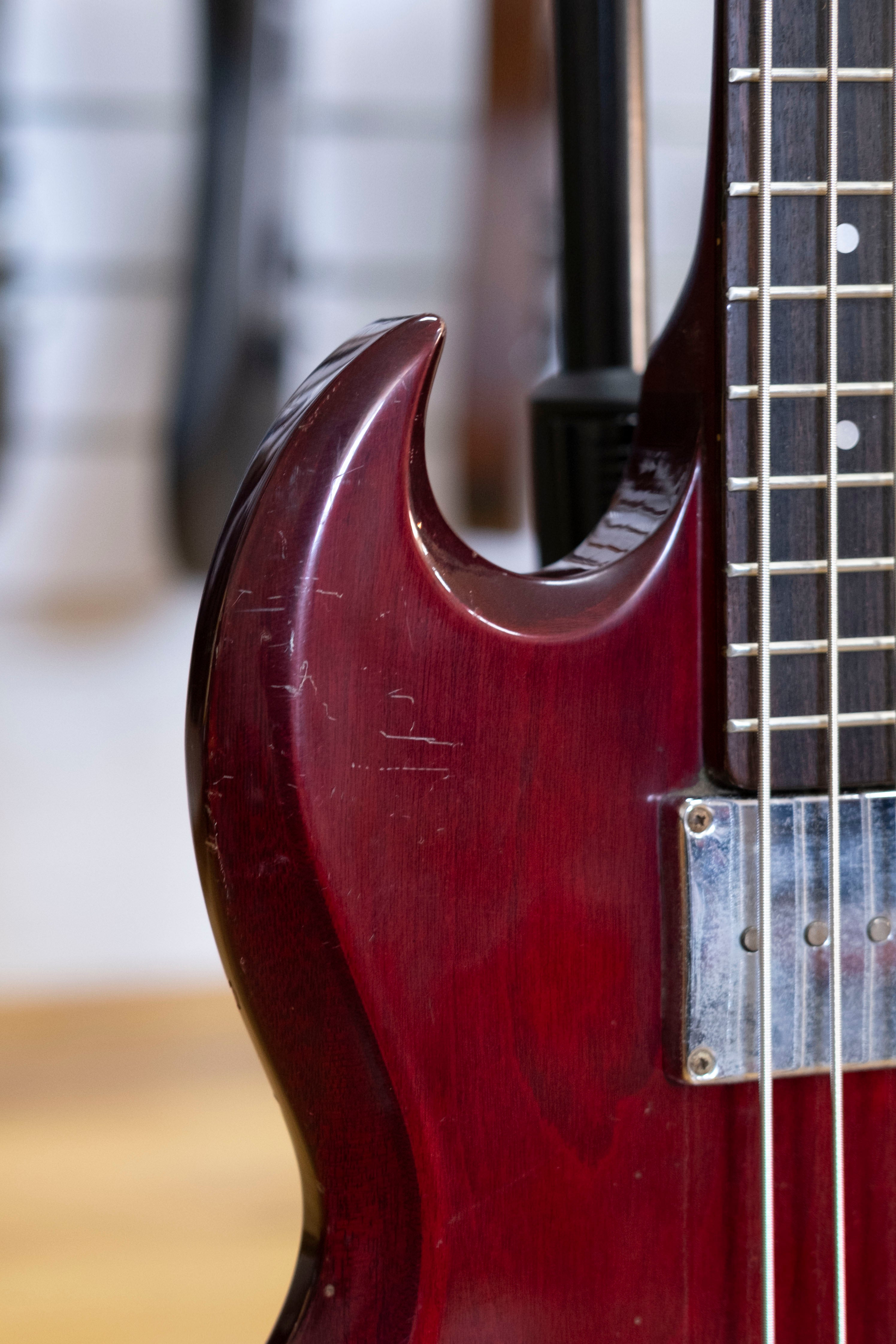 1977 Greco EB-500 'SG' Style Bass Guitar (Cherry)