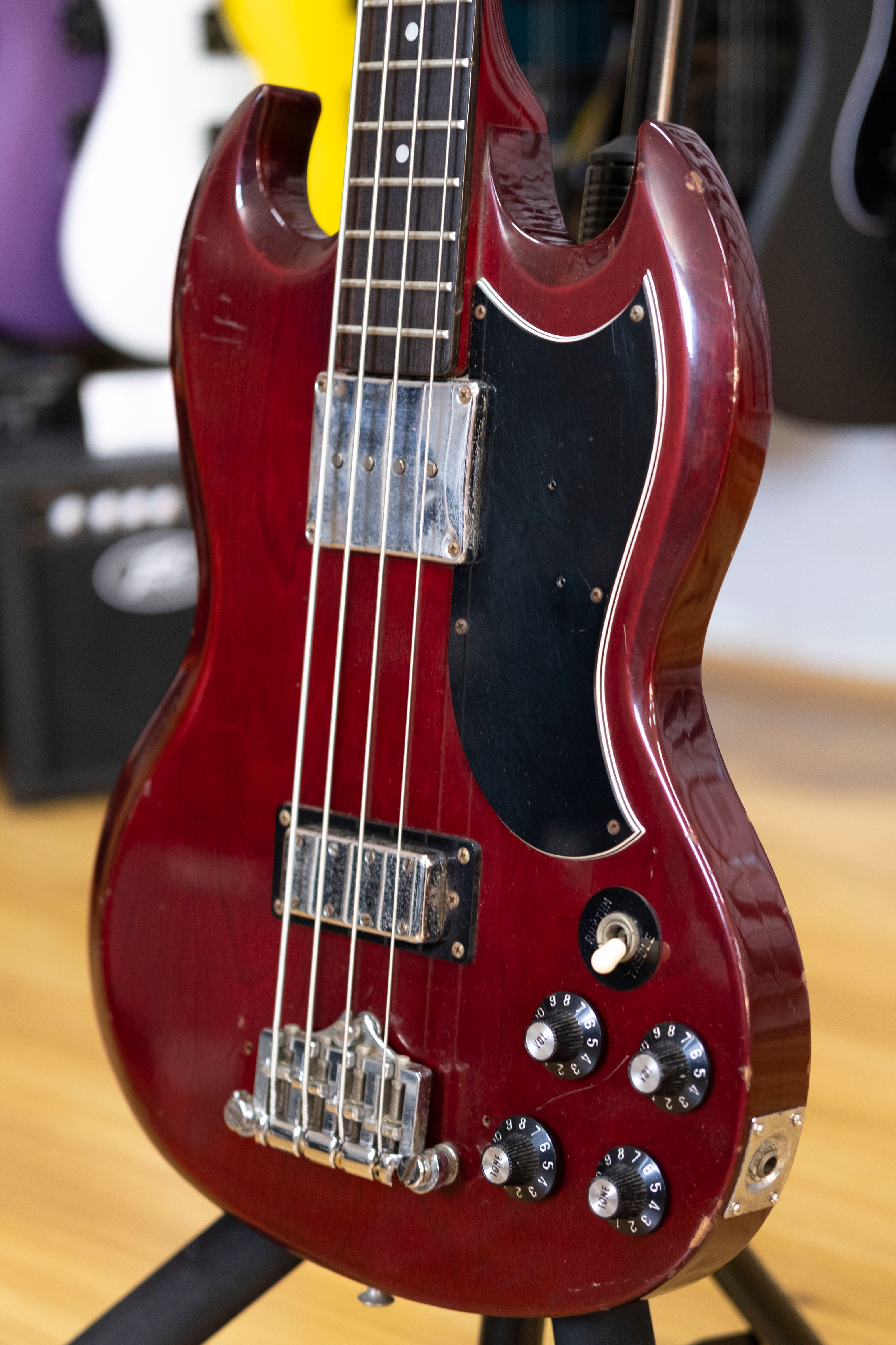 1977 Greco EB-500 'SG' Style Bass Guitar (Cherry)