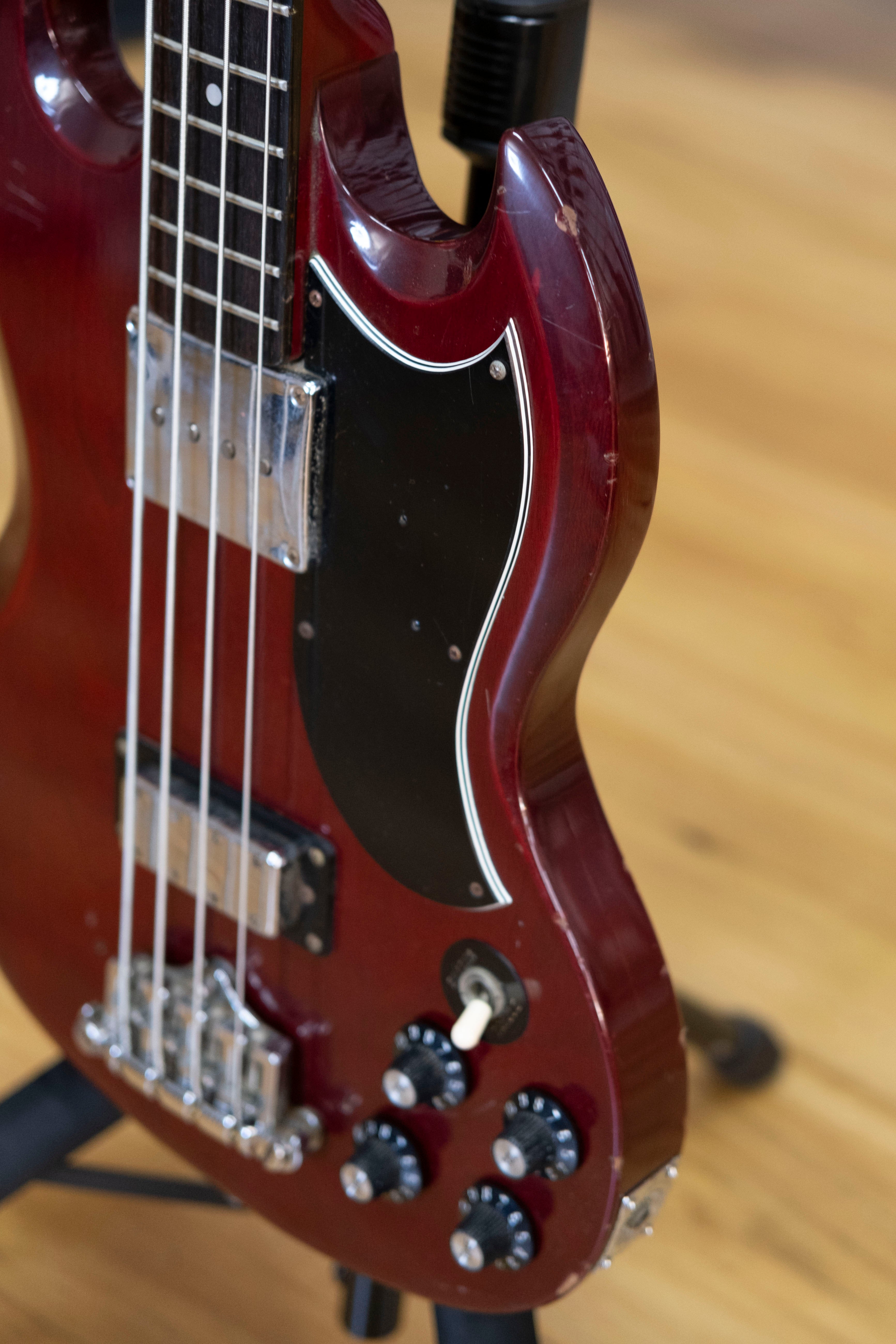 1977 Greco EB-500 'SG' Style Bass Guitar (Cherry)