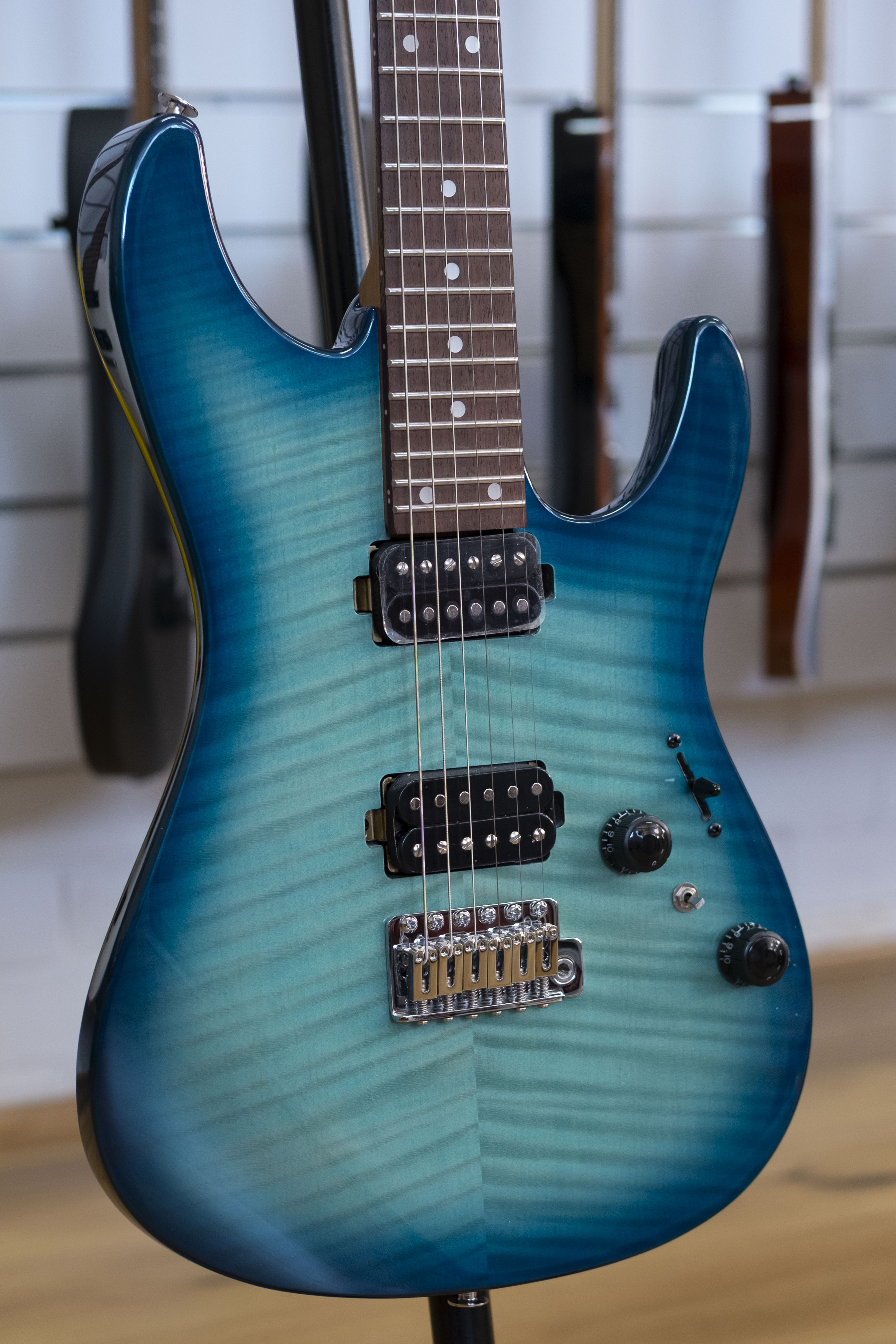 Ibanez AZ24S1F Electric Guitar (Transparent Turquoise Burst)