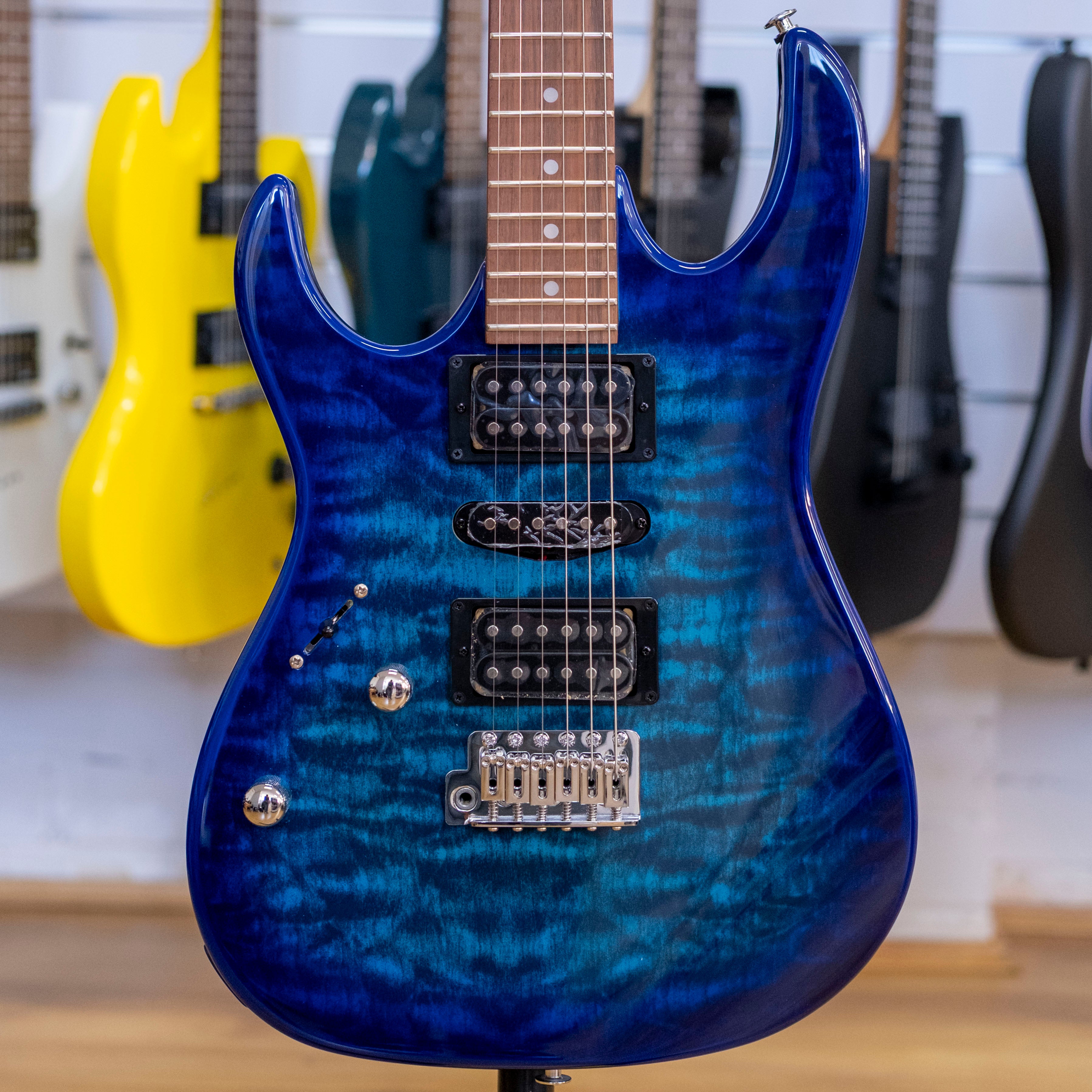 Ibanez Gio Series RX70QAL Left Handed Electric Guitar (Transparent Blue Burst)