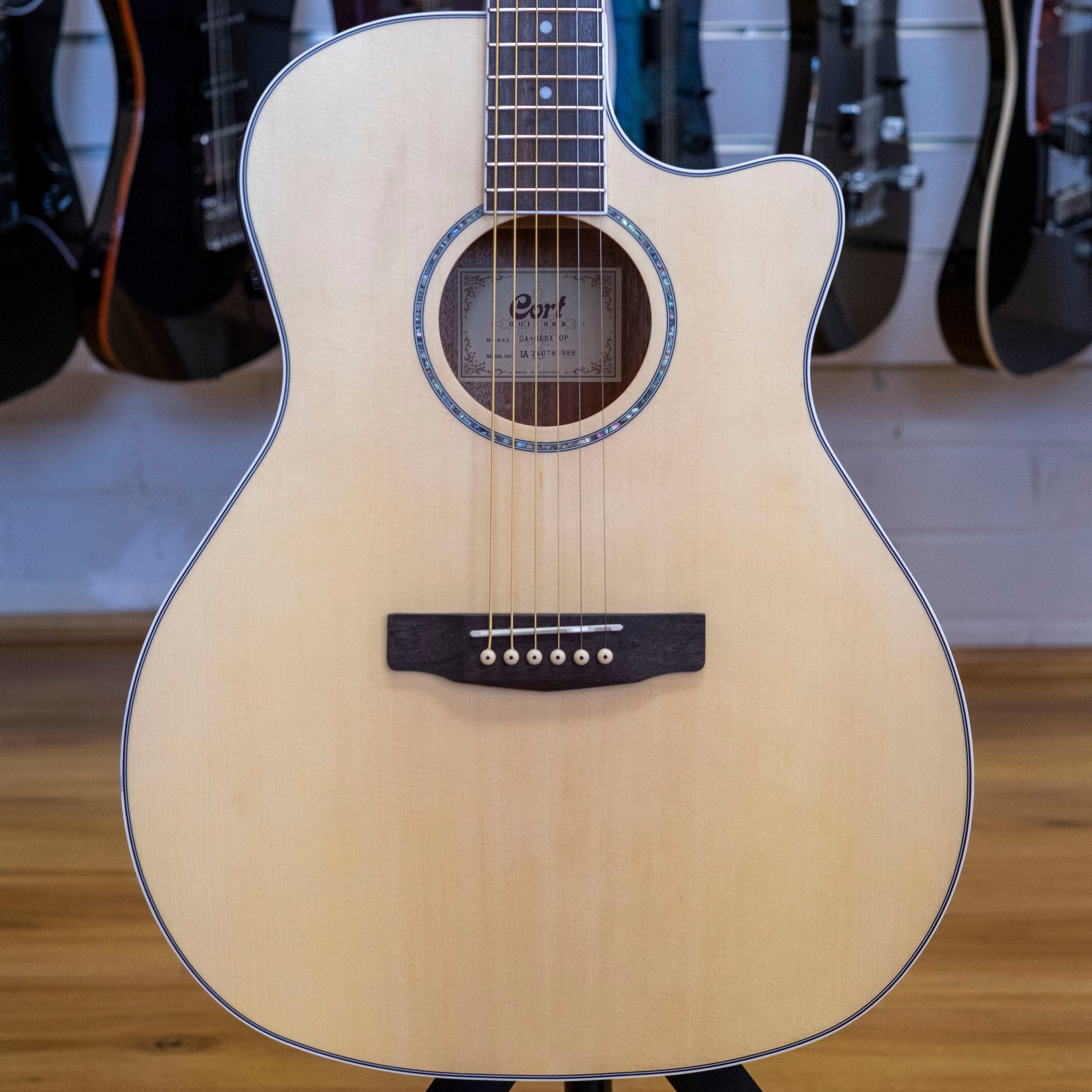 Cort GA-MEDX Grand Regal Series Acoustic Electric Guitar (Open Pore)