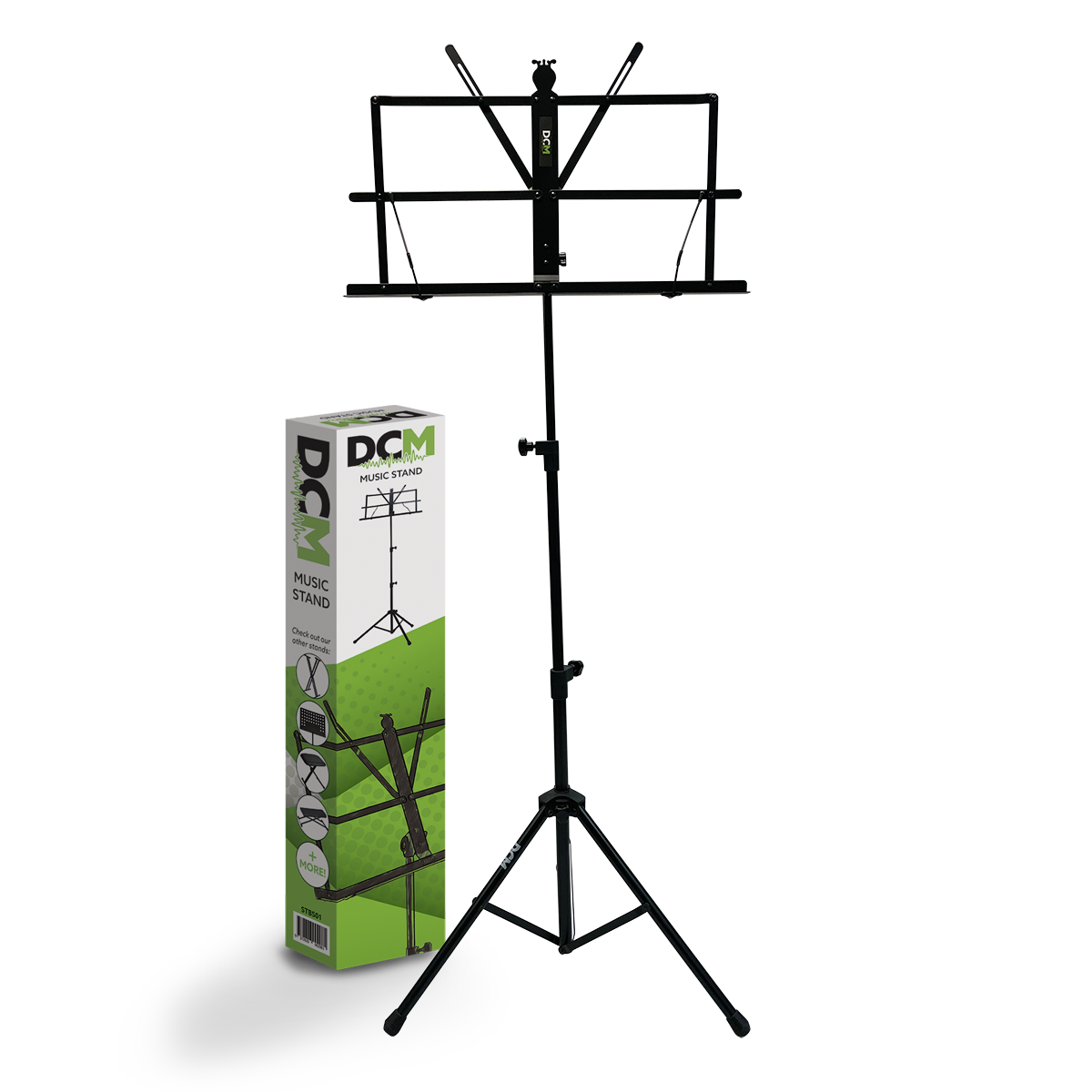 DCM Foldable Music Stand with Bag (Black)