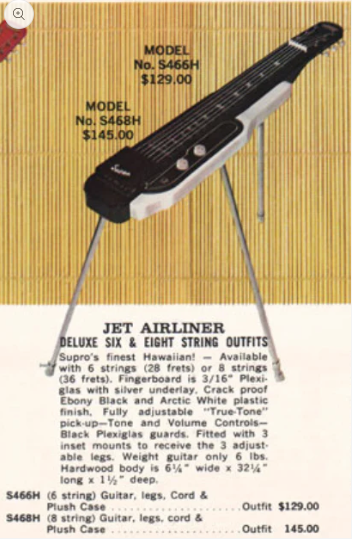 1964 Supro Jet Airliner 8-String Lap Steel Guitar