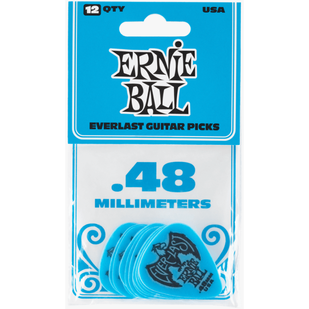 Ernie Ball 0.48mm Everlast Guitar Picks 12-Pack (Blue)